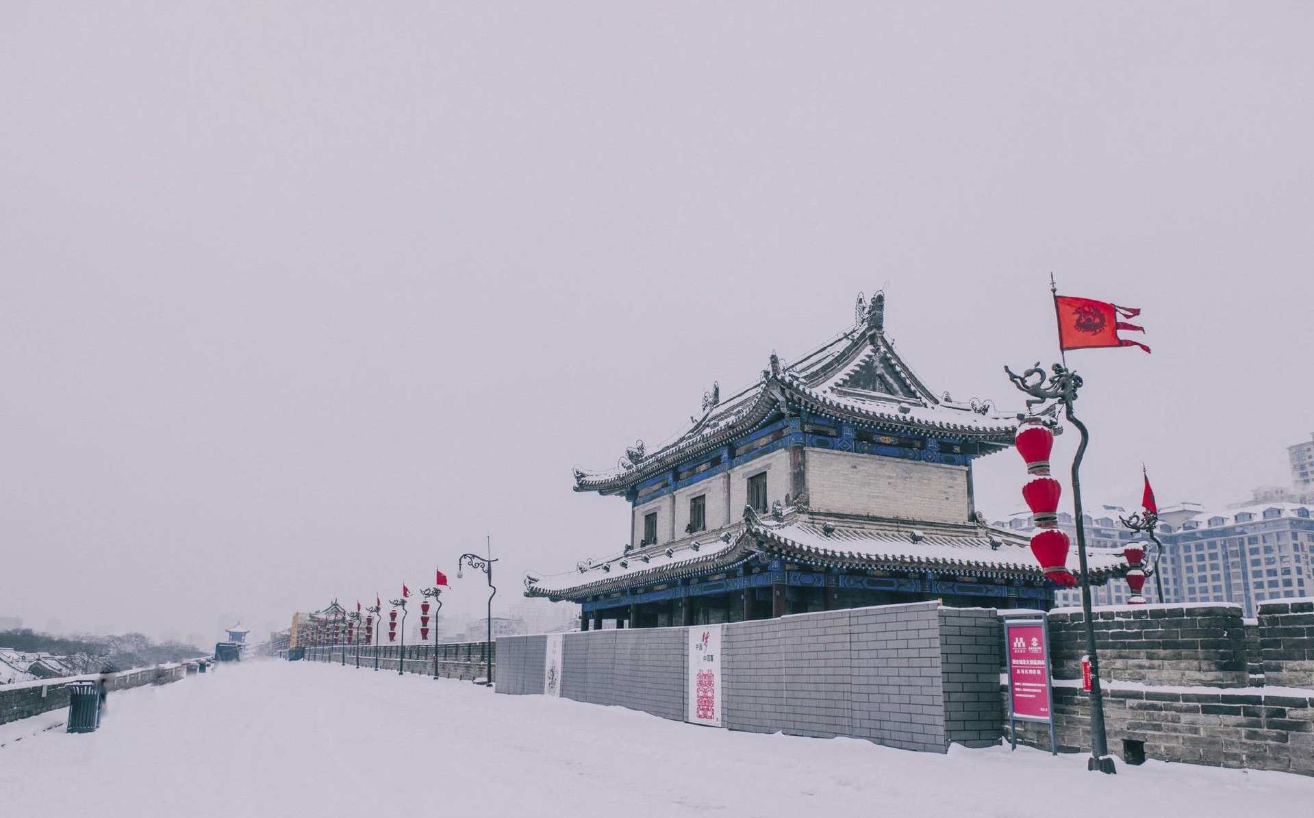 西安雪势如东北，气势磅礴