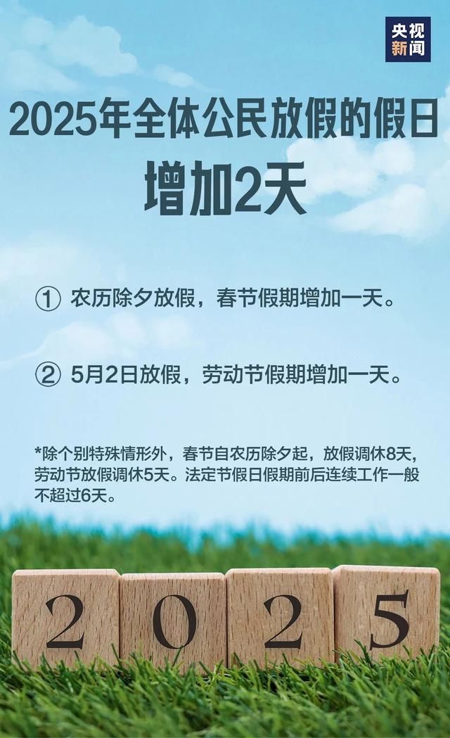 关于即将到来的假期，了解即将到来的假期天数，假期时间锁定在2025年5月1日这一天！